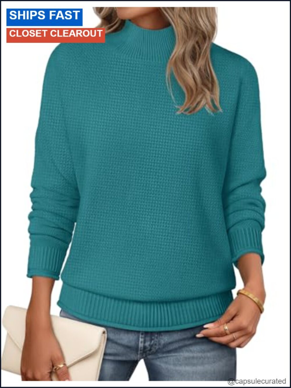 Womens Turtleneck Long Sleeve Cozy Knit Pullover Sweater
